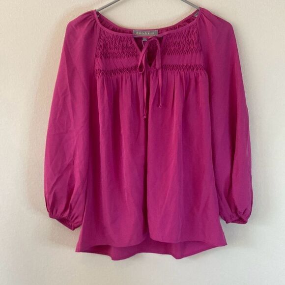 Daniel Rainn Pink Ballon‎ Sleeve Blouse (J8) - Picture 1 of 12